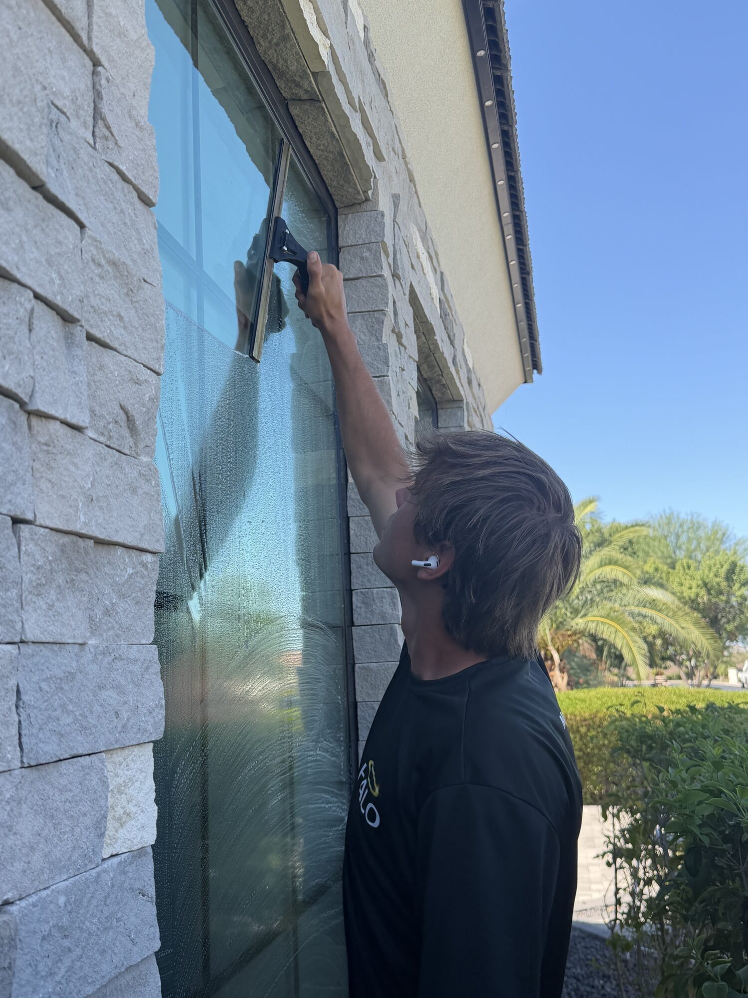 Working the Pole Down the Wall